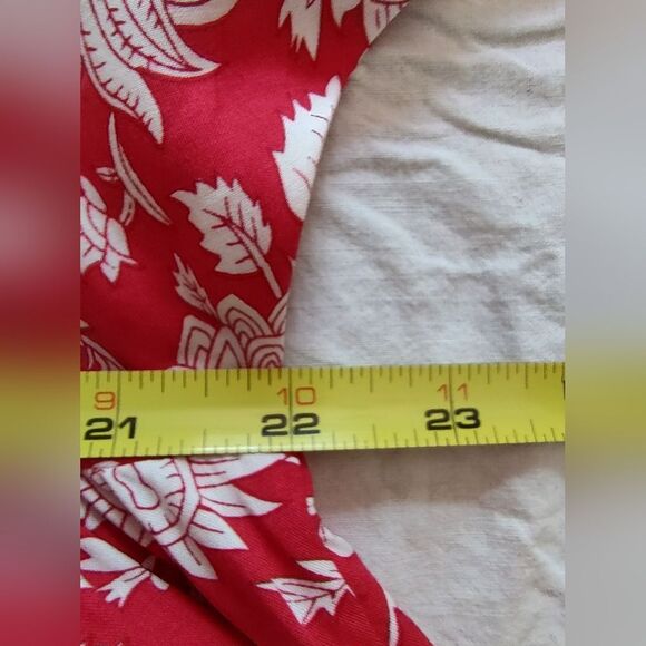 Red White Floral Roomy Thin Comfy Summer Dress Size Large - Picture 10 of 11